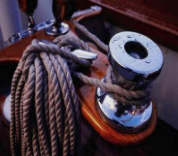 Winch and Rope on a Beautiful Boat